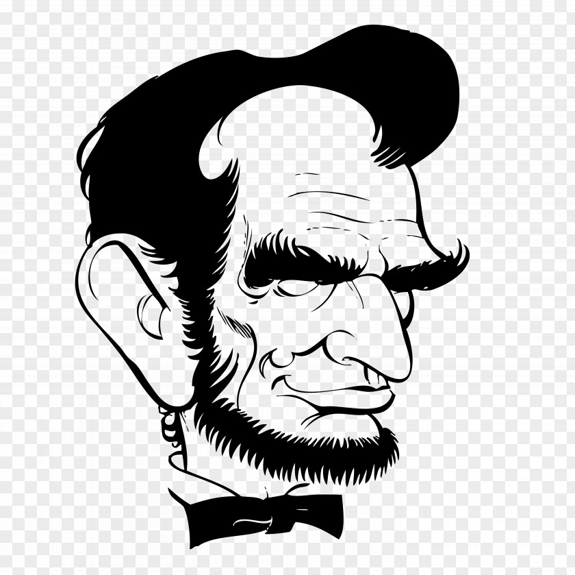 Lincoln Caricature Drawing Line Art PNG