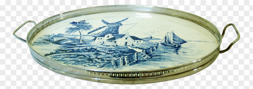 Serving Tray Delftware Verdiplein Silver Porcelain PNG