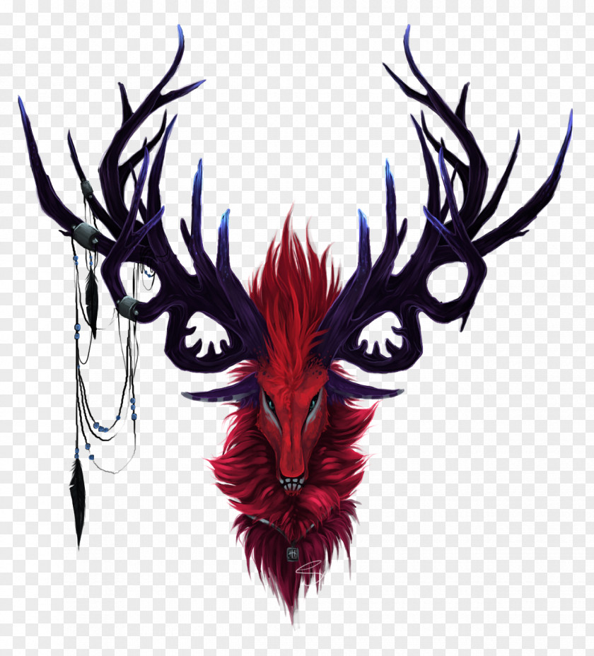 Drawing Deer Demon PNG
