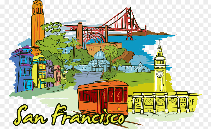 Travel Fisherman's Wharf Illustration Poster Vector Graphics PNG