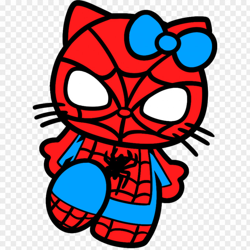 Cute Spiderman Spider-Man Hello Kitty Drawing Art PNG
