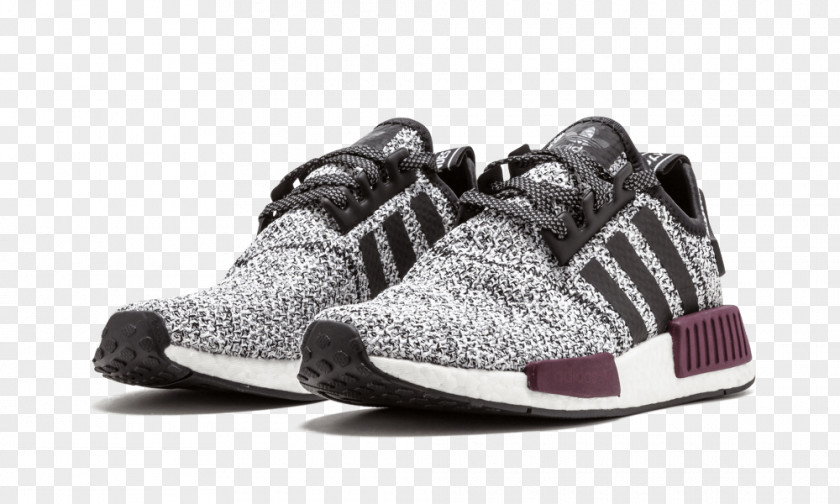Adidas NMD R1 Shoes White Mens // Core Maroon Grey PNG