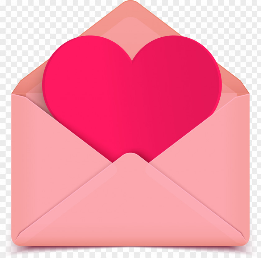 Red Heart Envelope Love Letter PNG