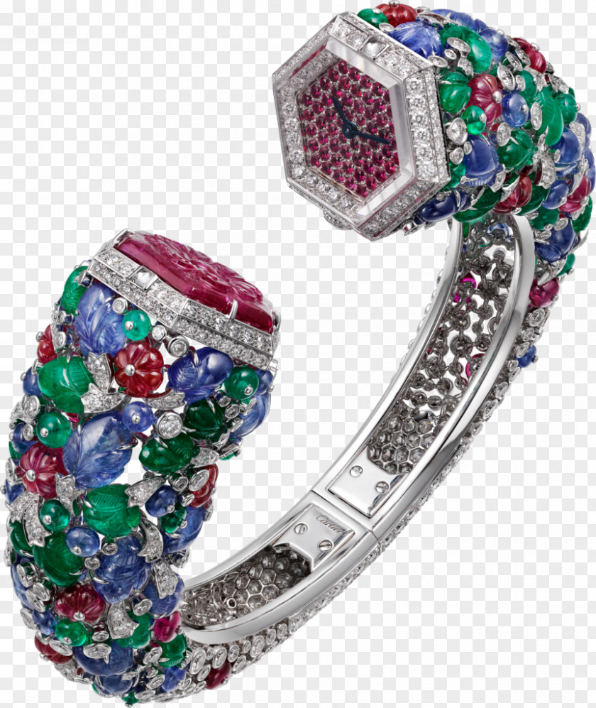 Sapphire Cartier Jewellery Watch Ruby PNG