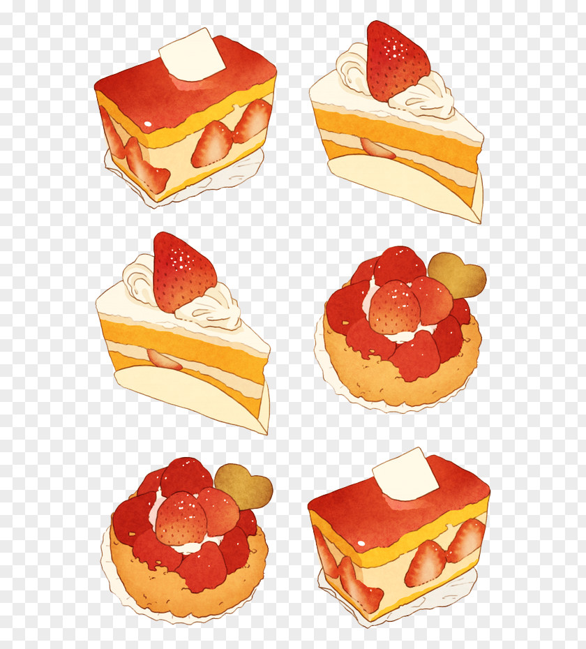 Cartoon Cake Petit Four Cupcake Food Drawing Illustration PNG