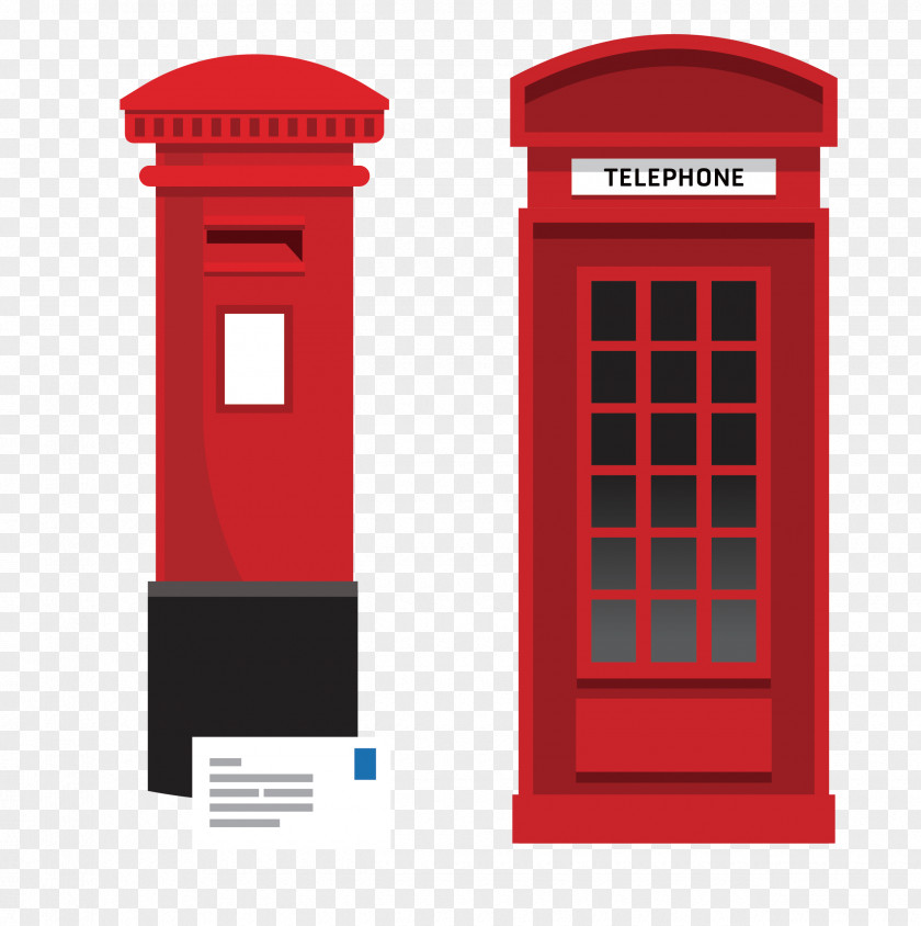 Combine Vector Phone Booth And Mailbox Big Ben London Eye PNG