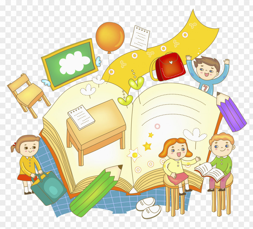 Open Book Learning Illustration PNG