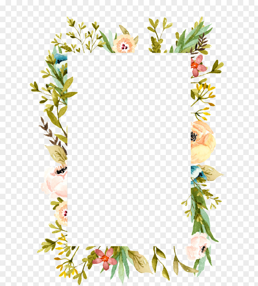 Wildflower Lei Wedding Invitation Frame PNG