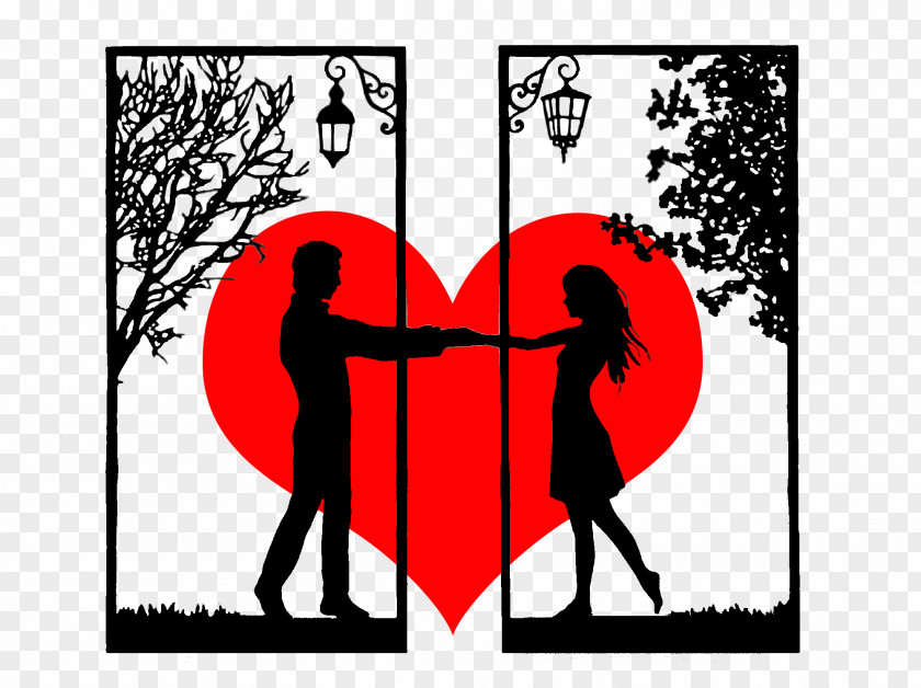 Couple In Love Silhouette Clip Art PNG