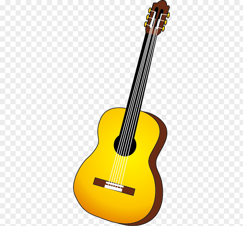 Guitar Trend Vector Material Yellow Acoustic Tiple Cuatro Electric Clip Art PNG