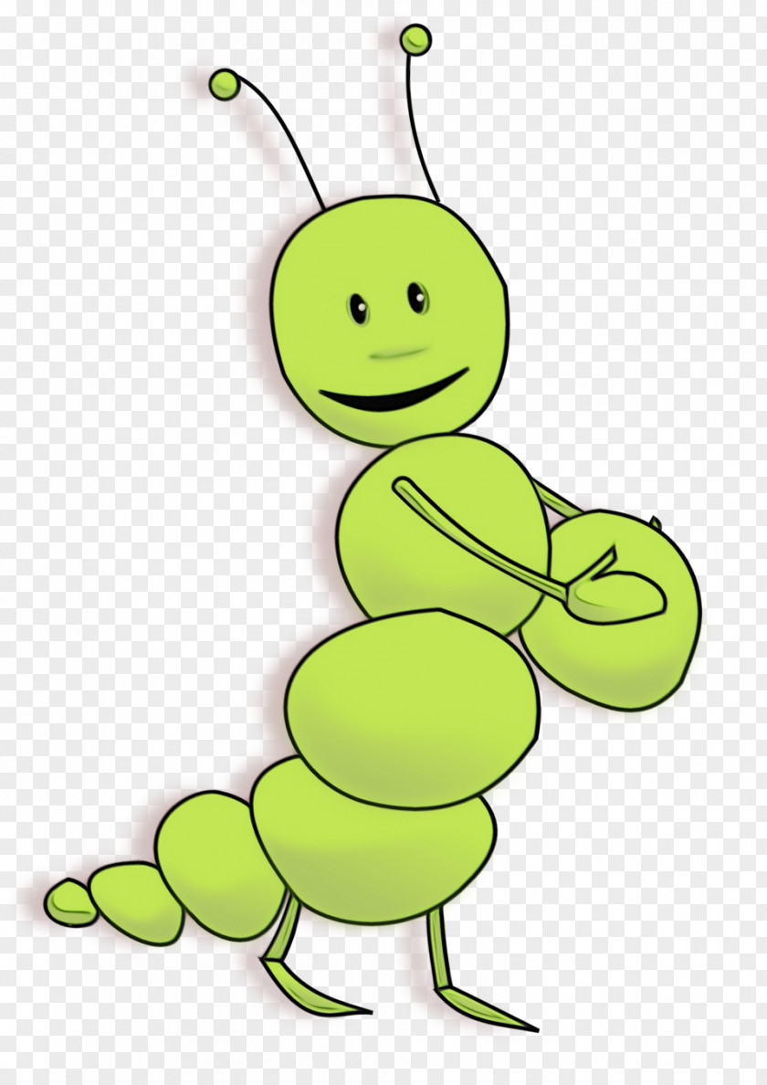 Happy Smile Green Cartoon Insect Clip Art PNG