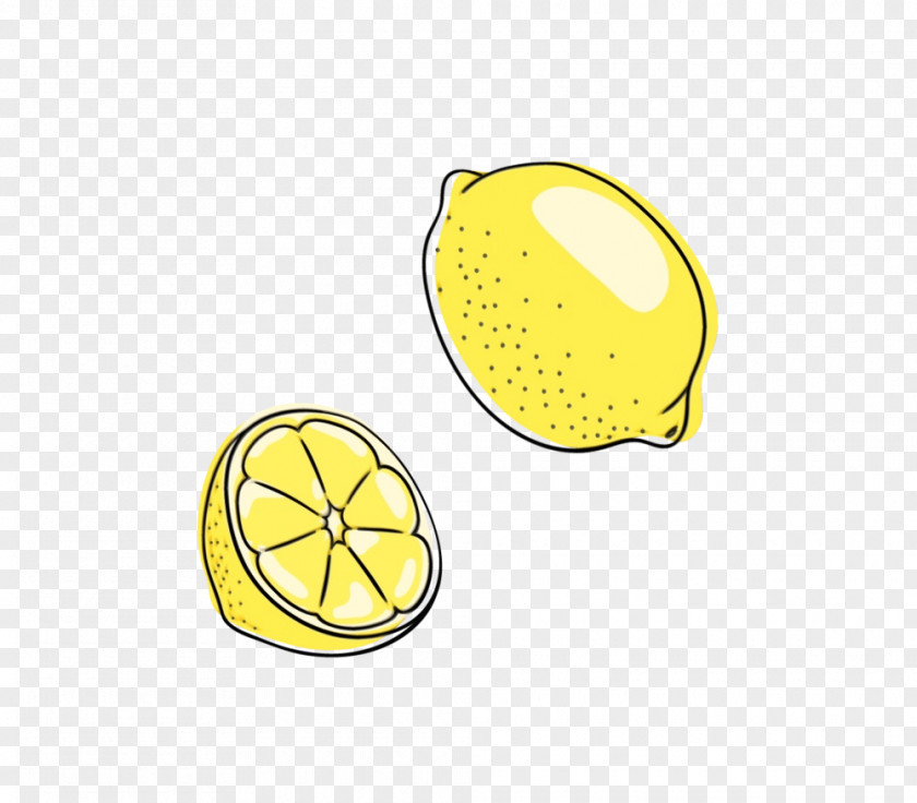 Lemon Yellow Font Fruit Line PNG