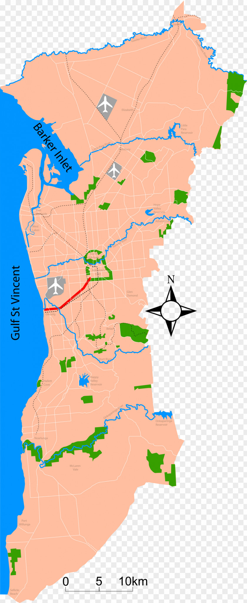 Map South Road, Adelaide North–South Corridor, North-South Motorway City Centre Metro PNG