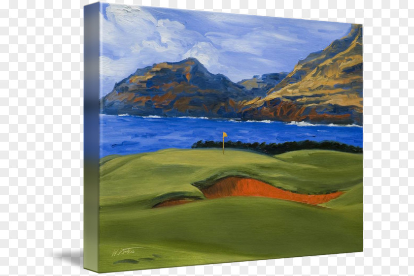 Painting Ocean Course Hokuala Acrylic Paint Gallery Wrap Canvas PNG