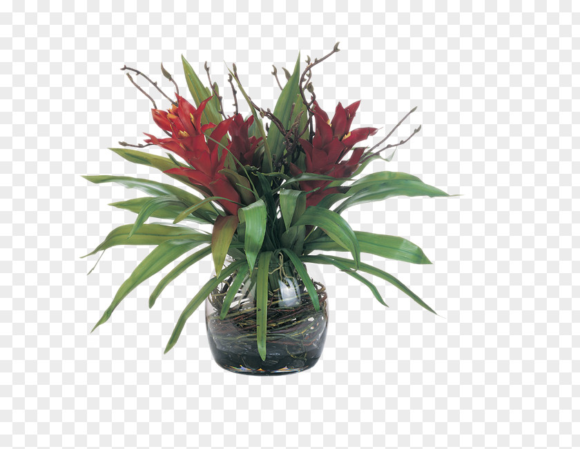 Red Decorative Floral Art Design Glass Artificial Flower Arts PNG