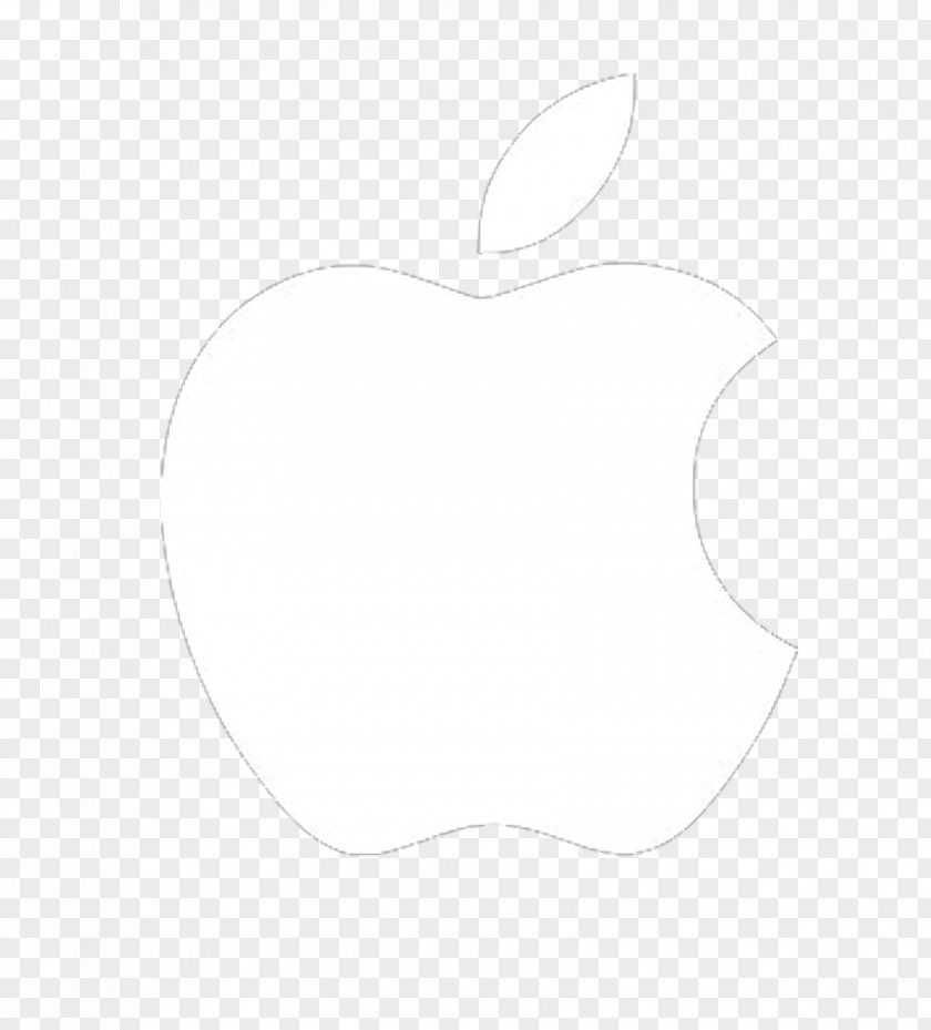 Apple Logo White Line Font PNG