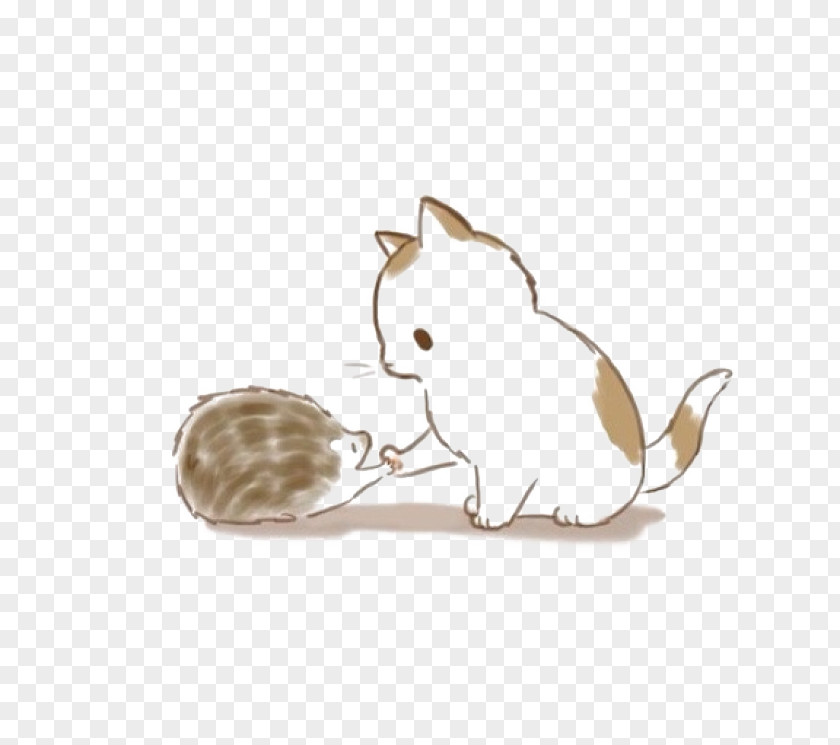 Cat And Hedgehog We Heart It Drawing PNG