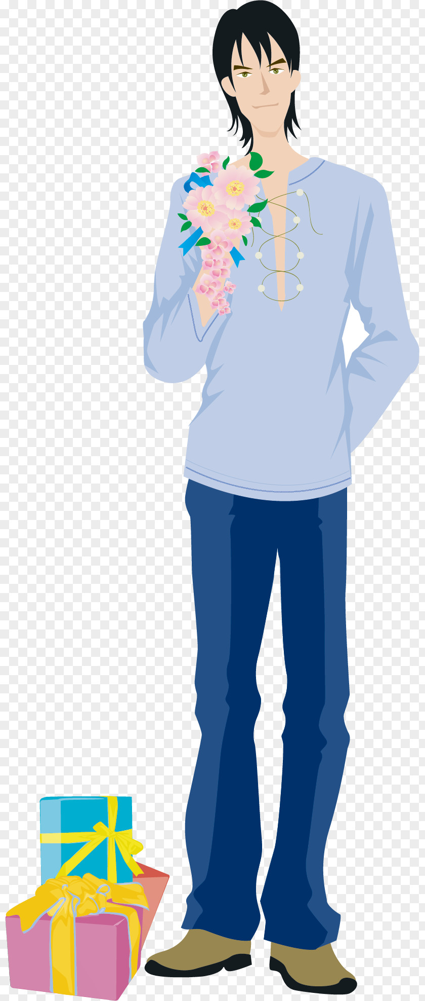 Gift Man Illustration PNG