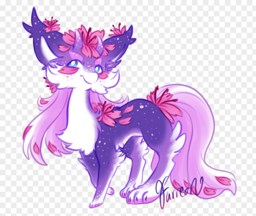 Scattered Petals Horse Pony Legendary Creature Unicorn Violet PNG