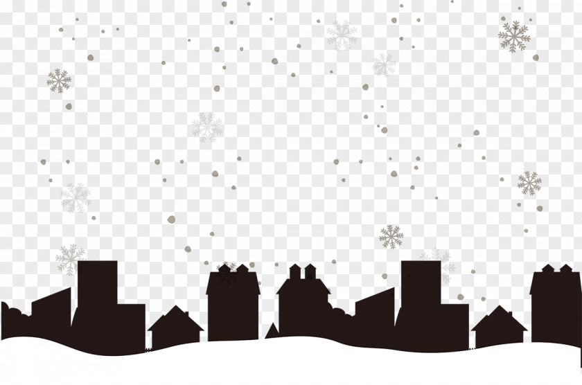 Snow Urban Silhouette Vector Material PNG
