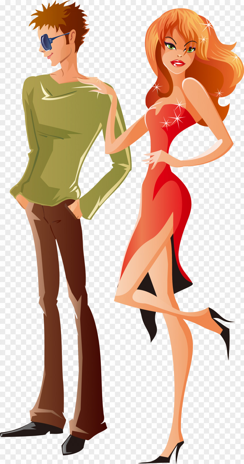 Vector Fashionable Men And Women Woman Clip Art PNG