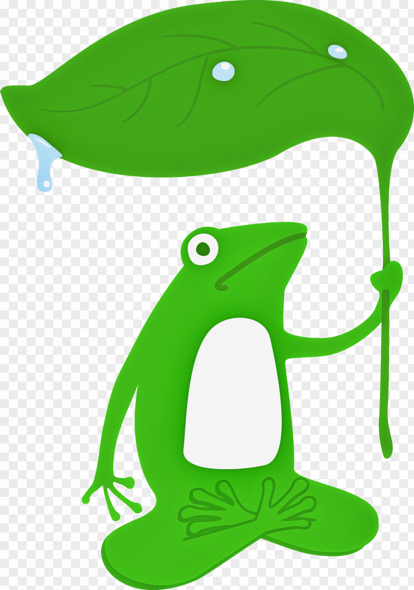 Frogs Cartoon Green Leaf Animal Figurine PNG