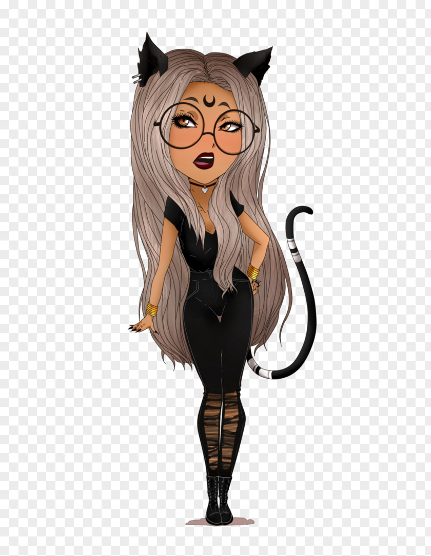 Cat Cartoon Brown Hair Character PNG