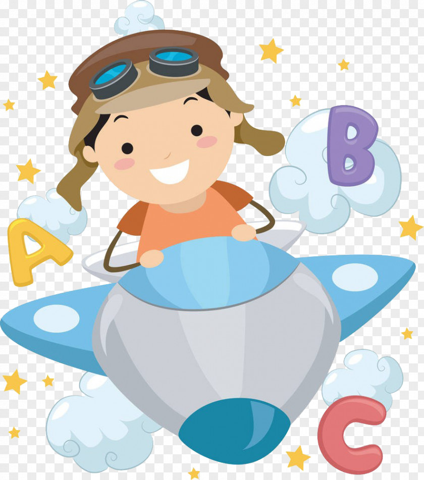 Children Fly Airplane Royalty-free Clip Art PNG