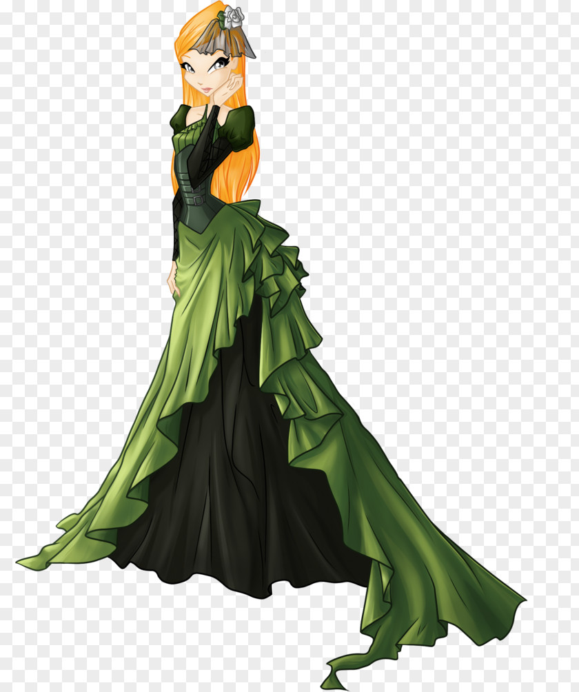 Green Dress Costume Design Gown Character Fiction PNG