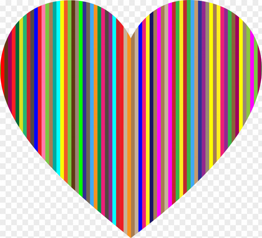 Stripe Heart Color Clip Art PNG