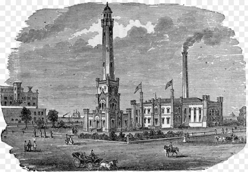 Skyscraper Old Chicago Water Tower District Cribs In Great Fire Building PNG