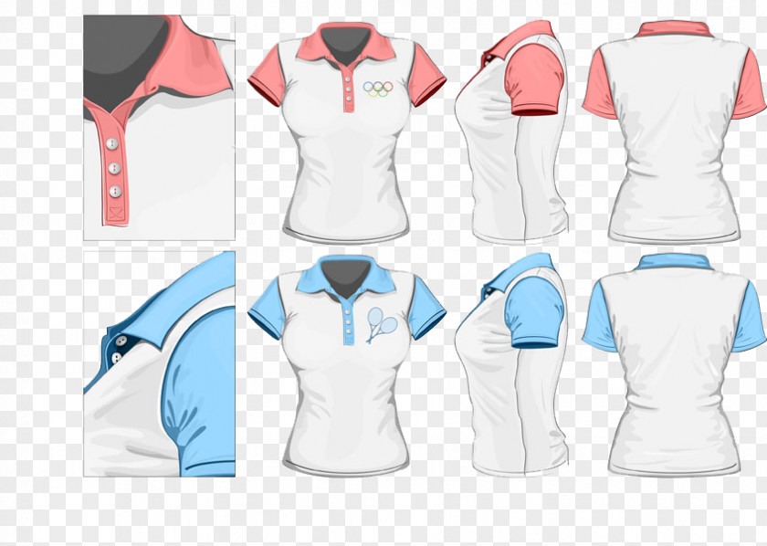 Women's T-shirt Design Sleeve Polo Shirt Female PNG