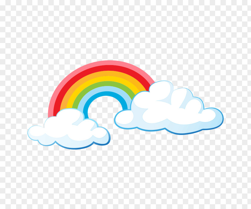 Cloud Rainbow Line Circle PNG