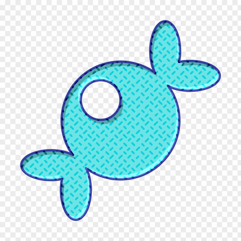 Electric Blue Fish Candy Icon Halloween Treat PNG