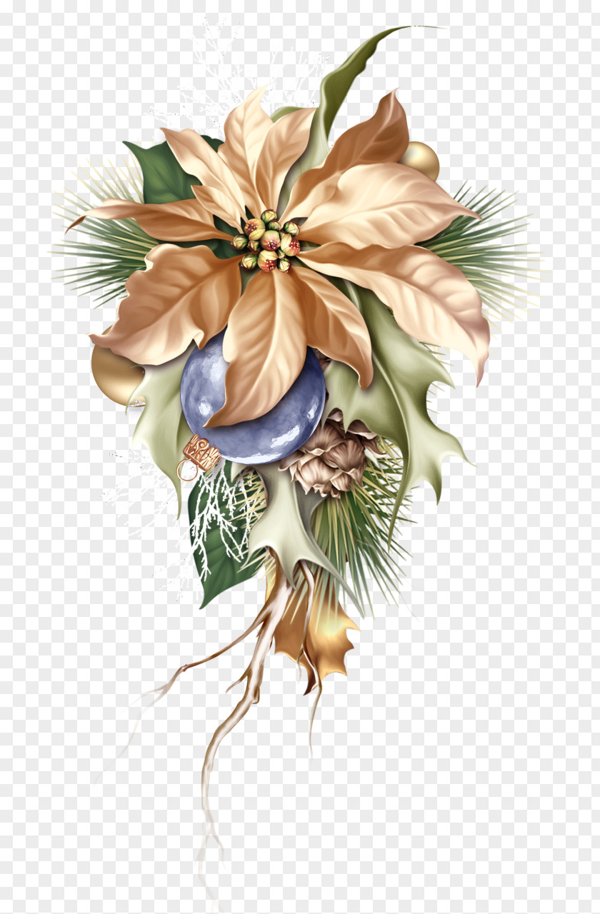 Flower Floral Design Christmas Day Painting Ornament PNG