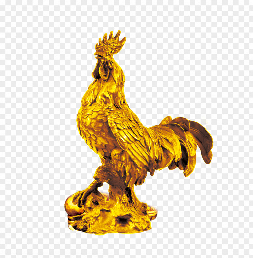 Golden Chicken Rooster PNG