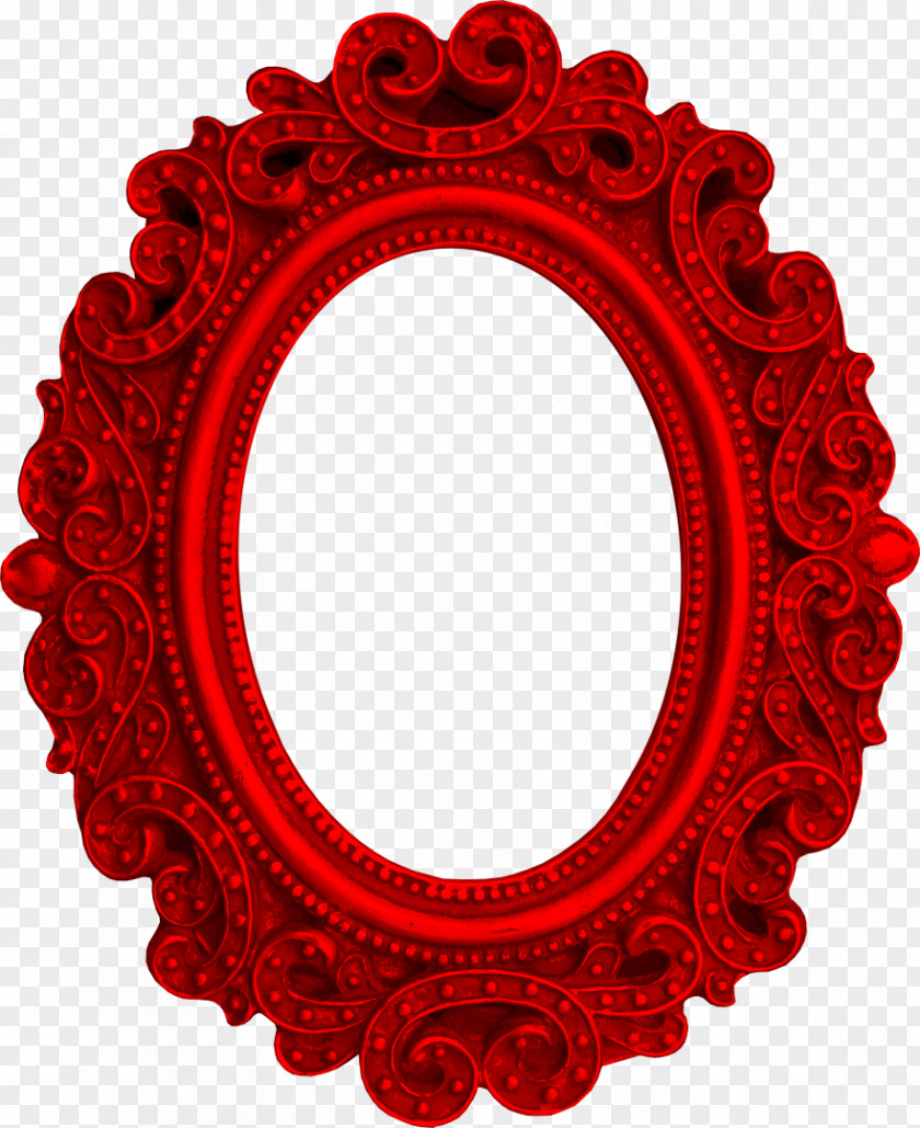 Red Frame Picture Frames Oval PNG