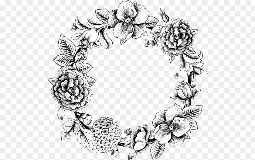 Flower Wreath Drawing Garland Rose PNG