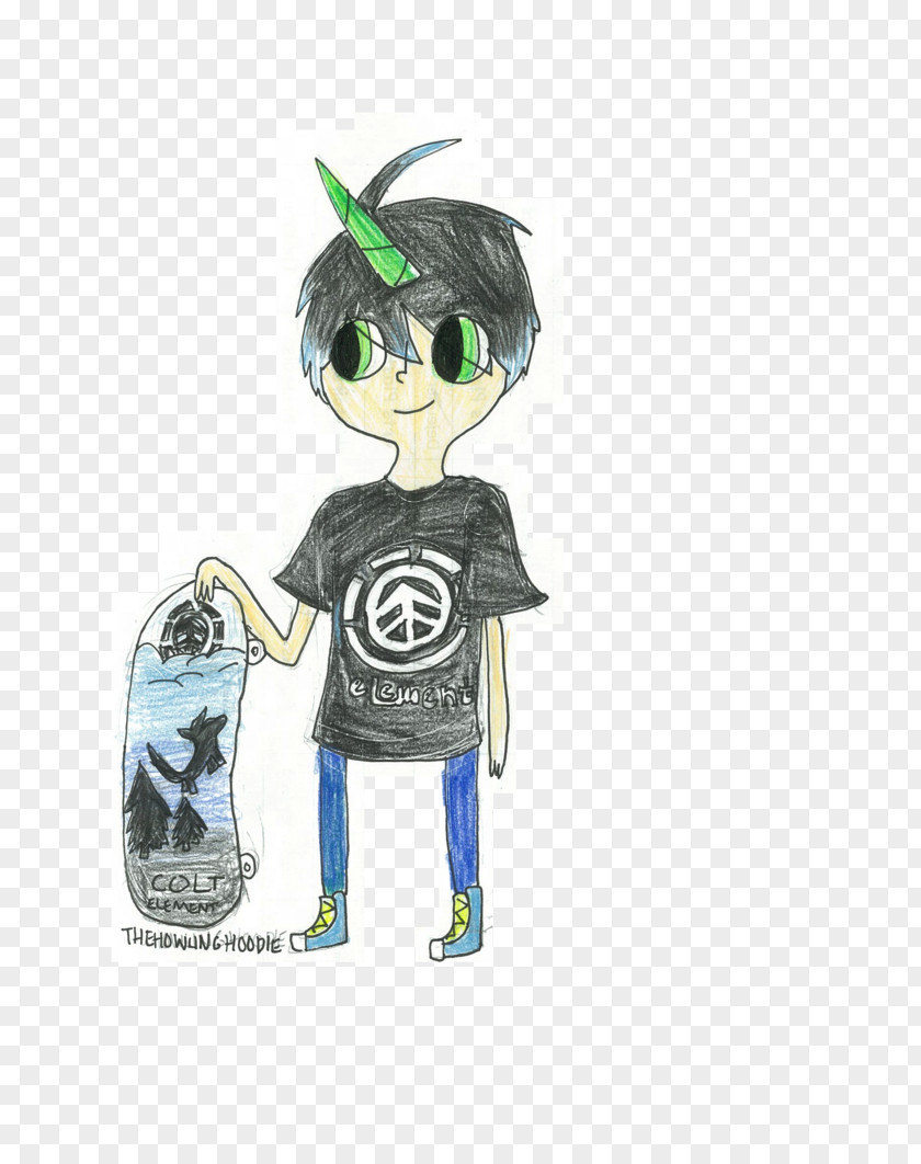 Cartoon Skateboard Figurine Character PNG