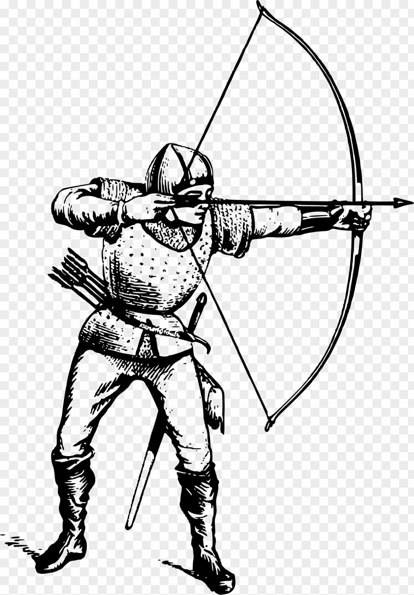 Archery Middle Ages Bow And Arrow Drawing Clip Art PNG