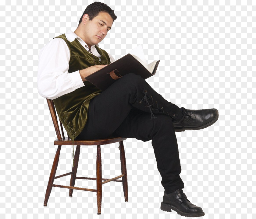 Reading Man With Book Library Sitting PNG