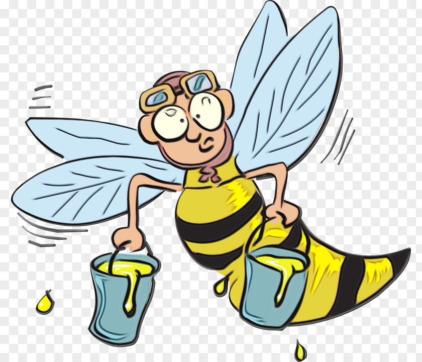 Angel Wing Bee Cartoon PNG