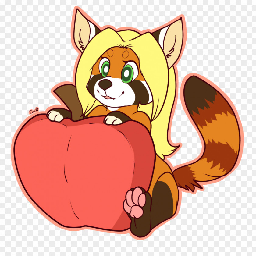 Big Apple Whiskers Red Fox Cat Clip Art PNG