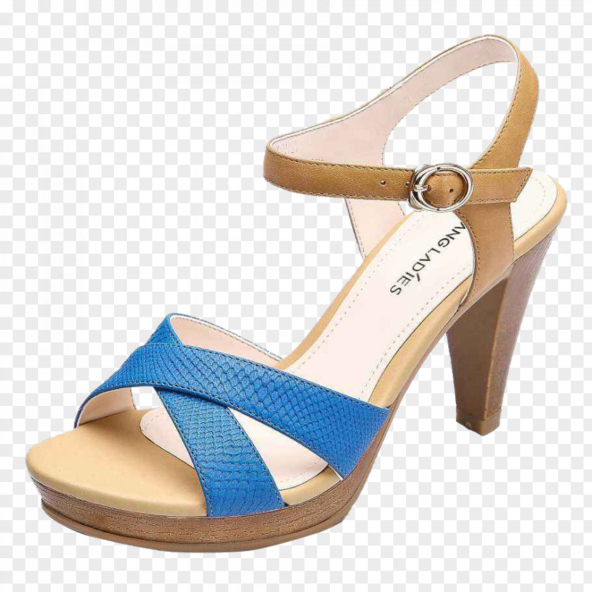 Blue Braid With High Heels Sandal High-heeled Footwear Shoe PNG