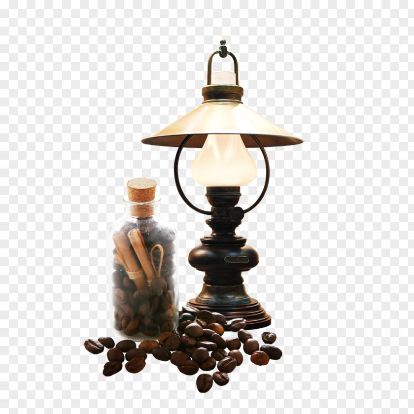 Free Bottle Of Coffee Beans To Pull Material Bean Cafe PNG
