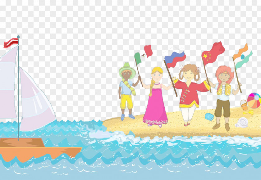 Celebrated On The Beach Child Illustration PNG