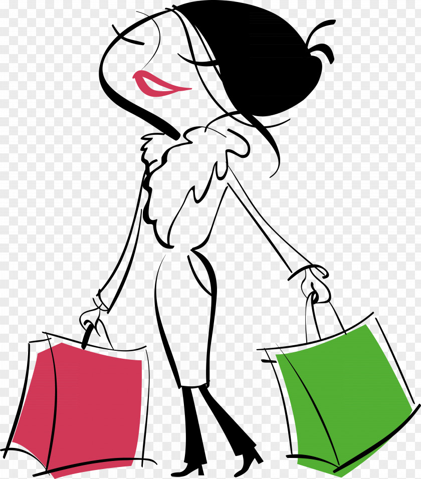 Shopping Cartoon Drawing Stock Illustration PNG illustration, City girl clipart PNG