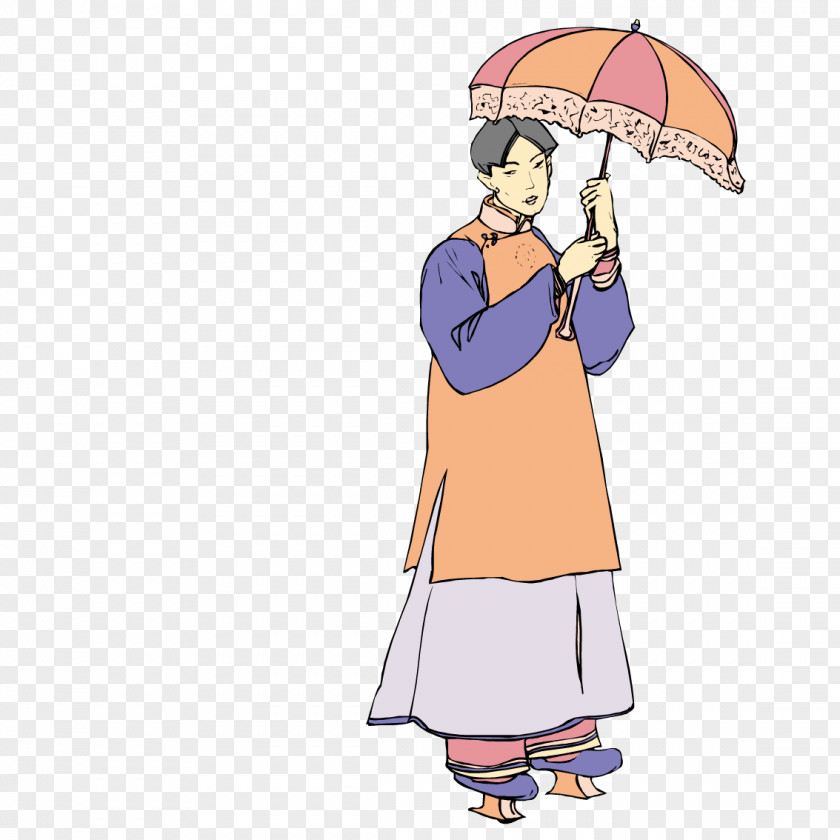 Umbrellas Japanese Men Wear Clogs Japan T-shirt Umbrella Illustration PNG