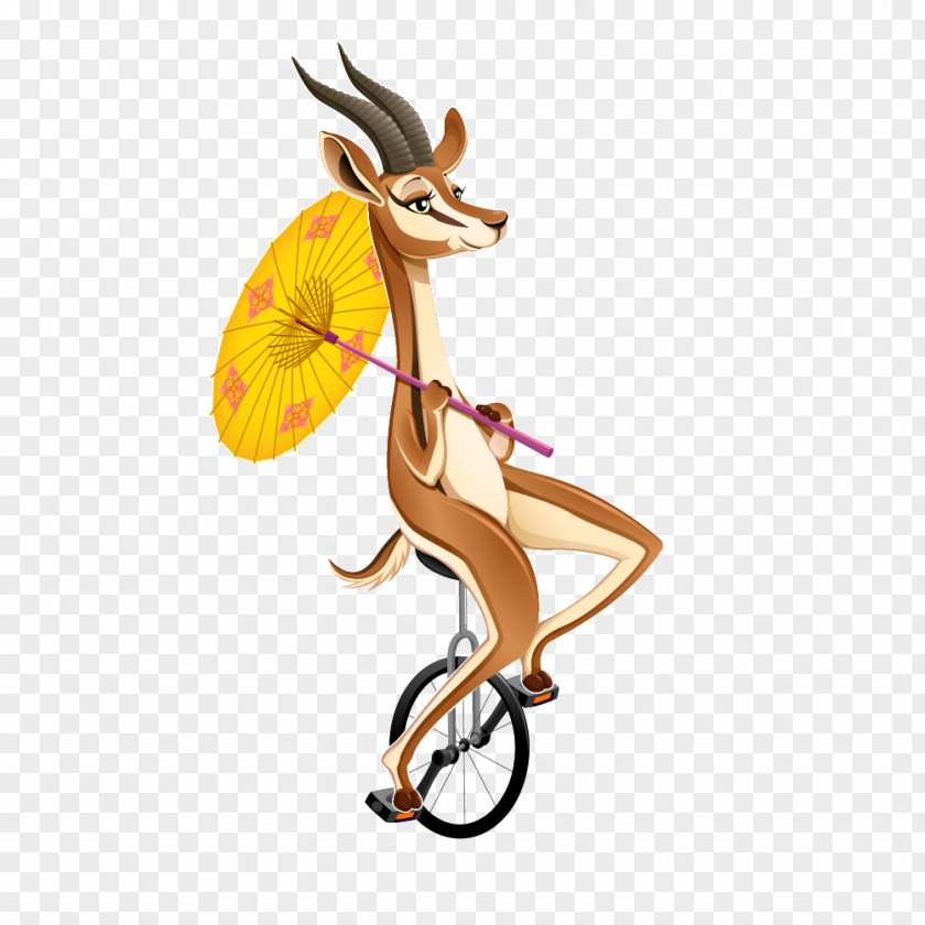 Vector Cartoon Deer Creative Juggling Graphic Design Illustration PNG