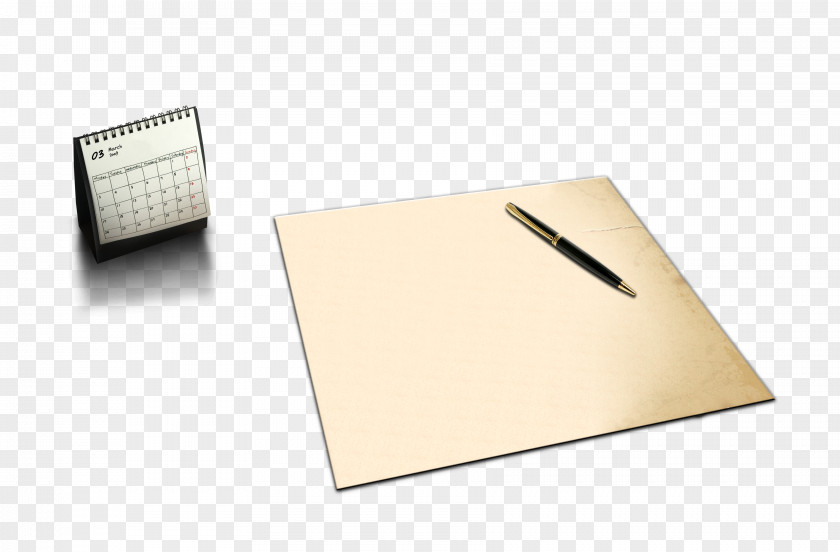 Free Calendar Pen Paper Clip To Pull Brand Box PNG